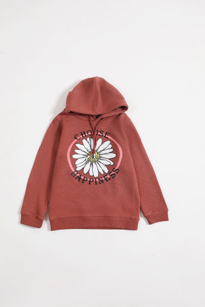 Girls Typography Hoodie