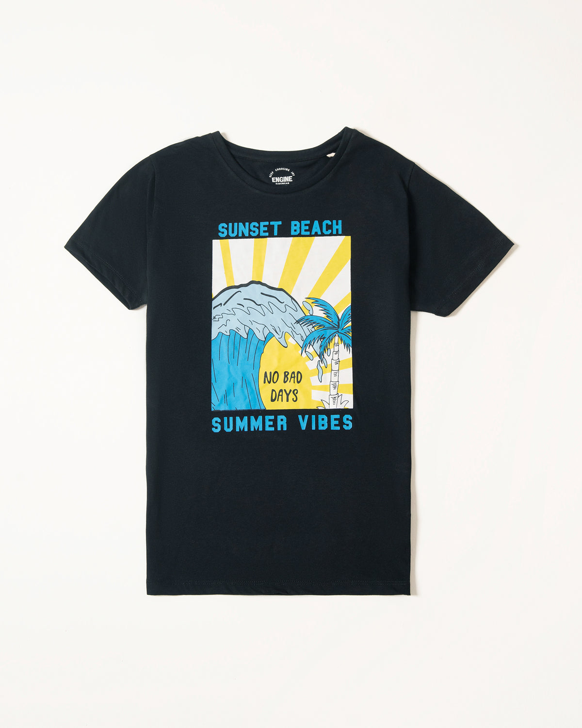 Boys Classic Black Graphic Tee - Engine - Buy Now