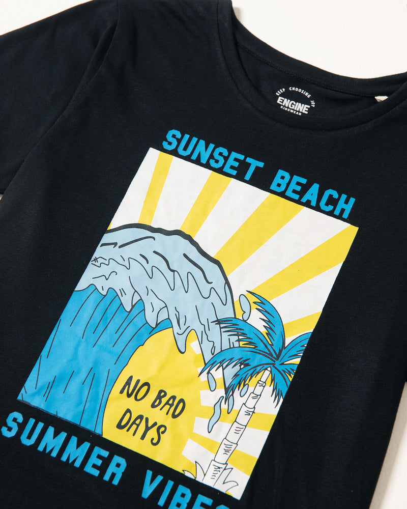 Boys Classic Black Graphic Tee - Engine - Buy Now