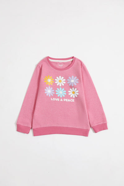 Girls Typography Sweatshirt