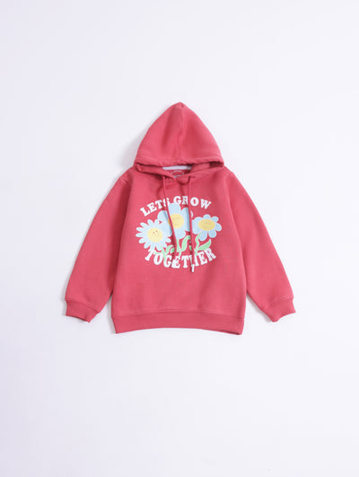 Girls Typography Hoodie