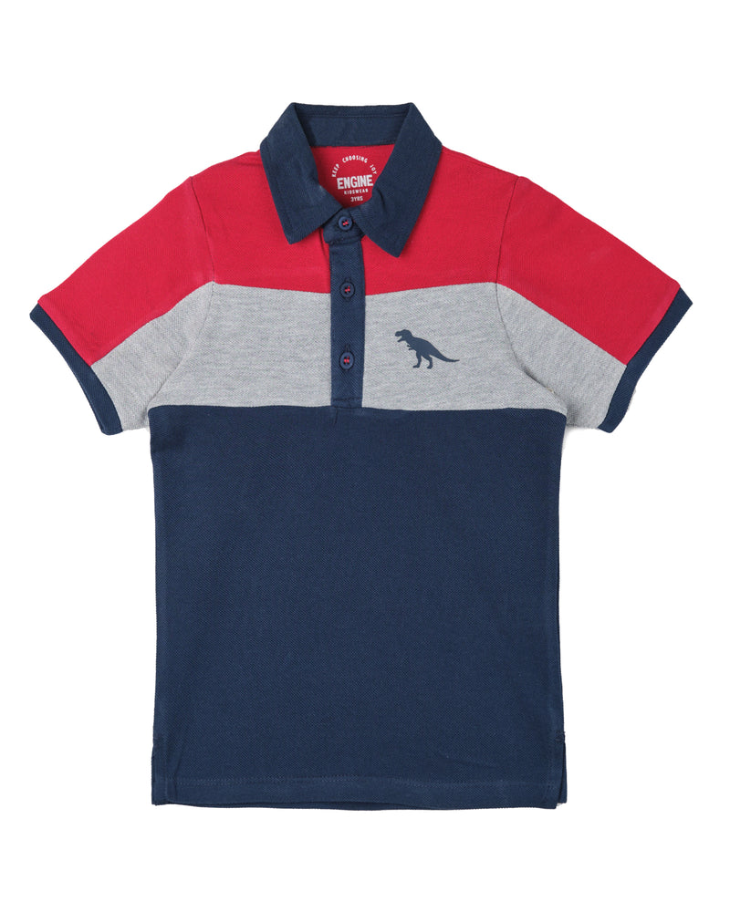 Boys S/S Panel Polo Tee - Engine - Buy Now
