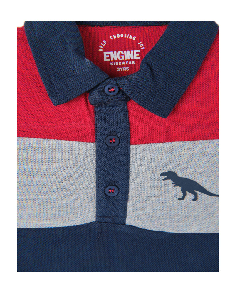 Boys S/S Panel Polo Tee - Engine - Buy Now