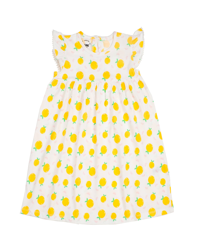 Girls Pineapple Ruffle Sleeves Dress - Engine - Buy Now