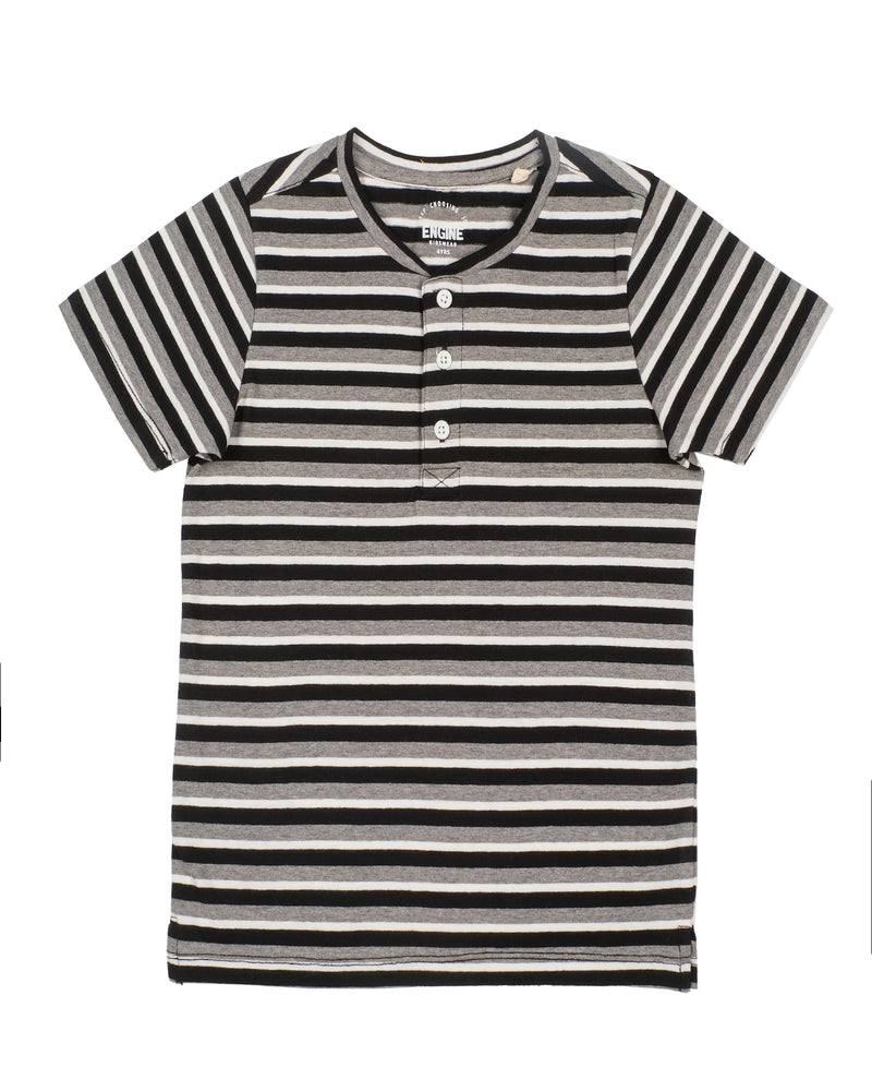 Boys Yarn Dyed Henley - Engine - Buy Now