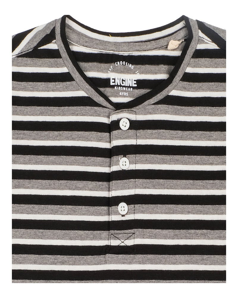 Boys Yarn Dyed Henley - Engine - Buy Now