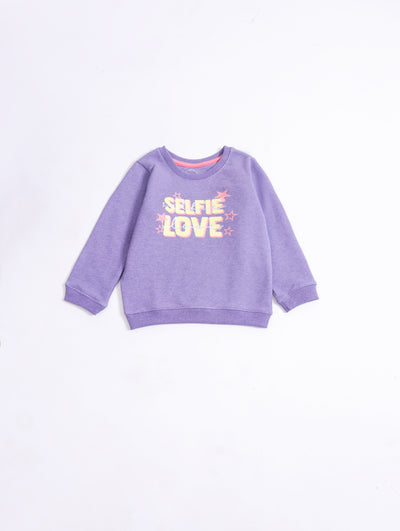 Girls Typography Sweatshirt