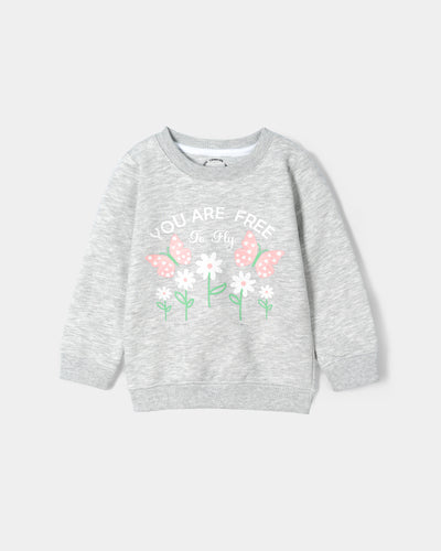 Girls Typography Sweatshirt