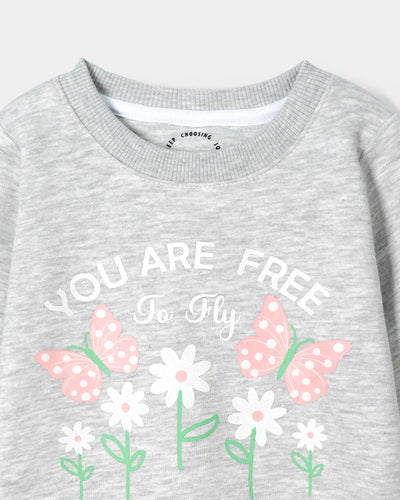 Girls Typography Sweatshirt