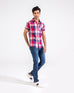 Men S/S Check Casual Shirt