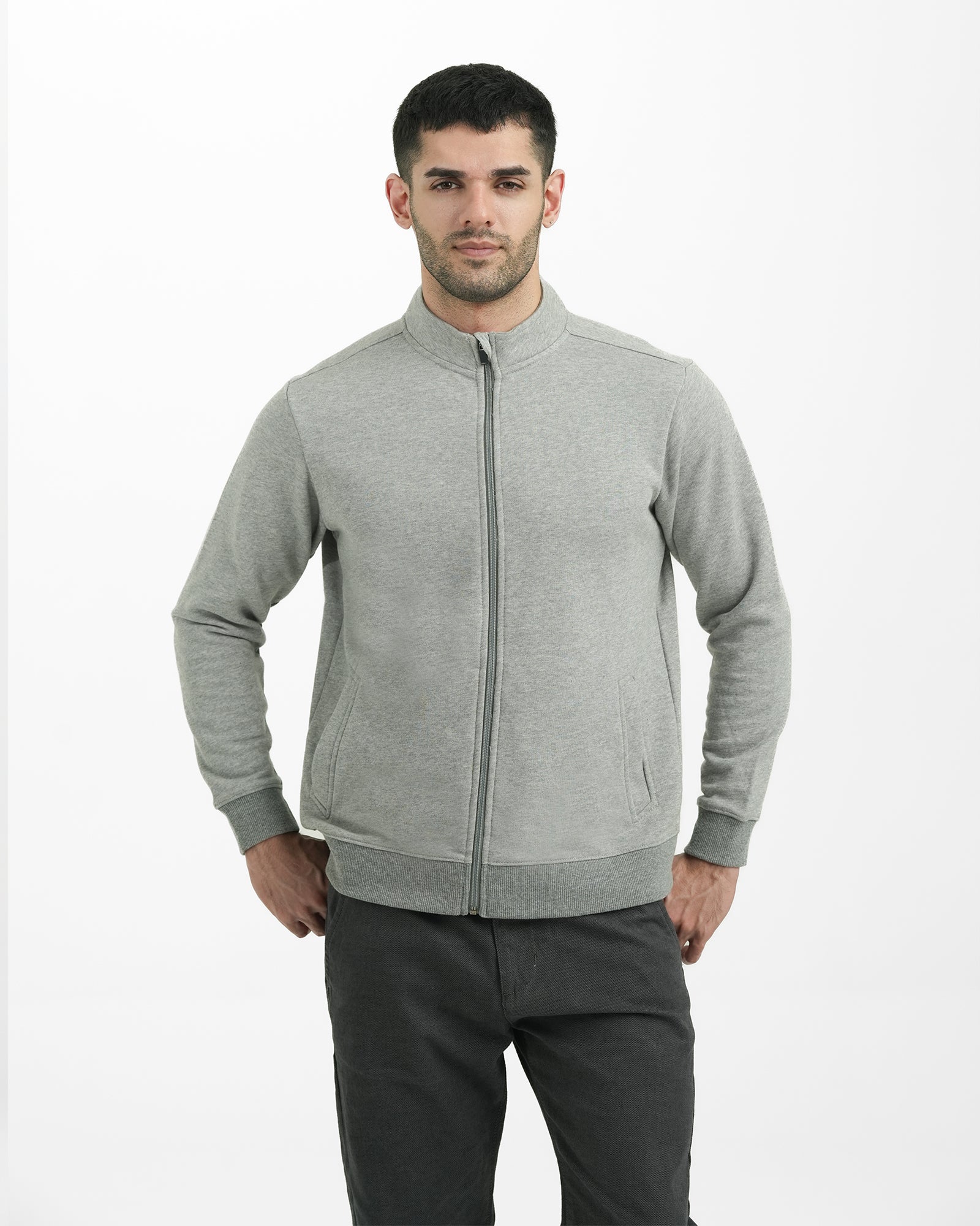 Men Basic Zip-Up Upper
