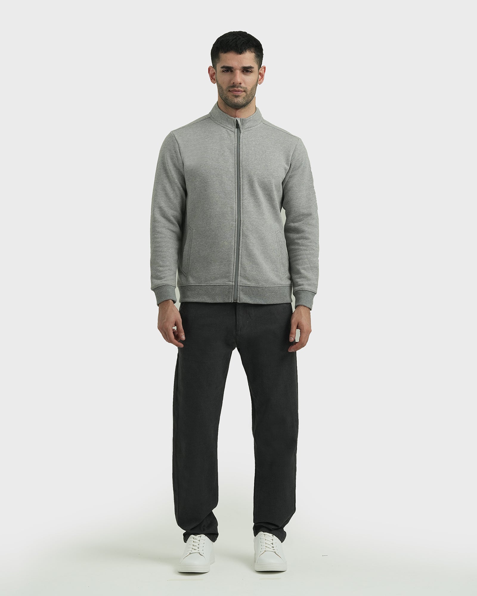 Men Basic Zip-Up Upper