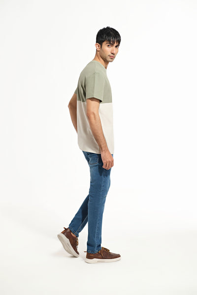 Men Loose Fit Panel Tee