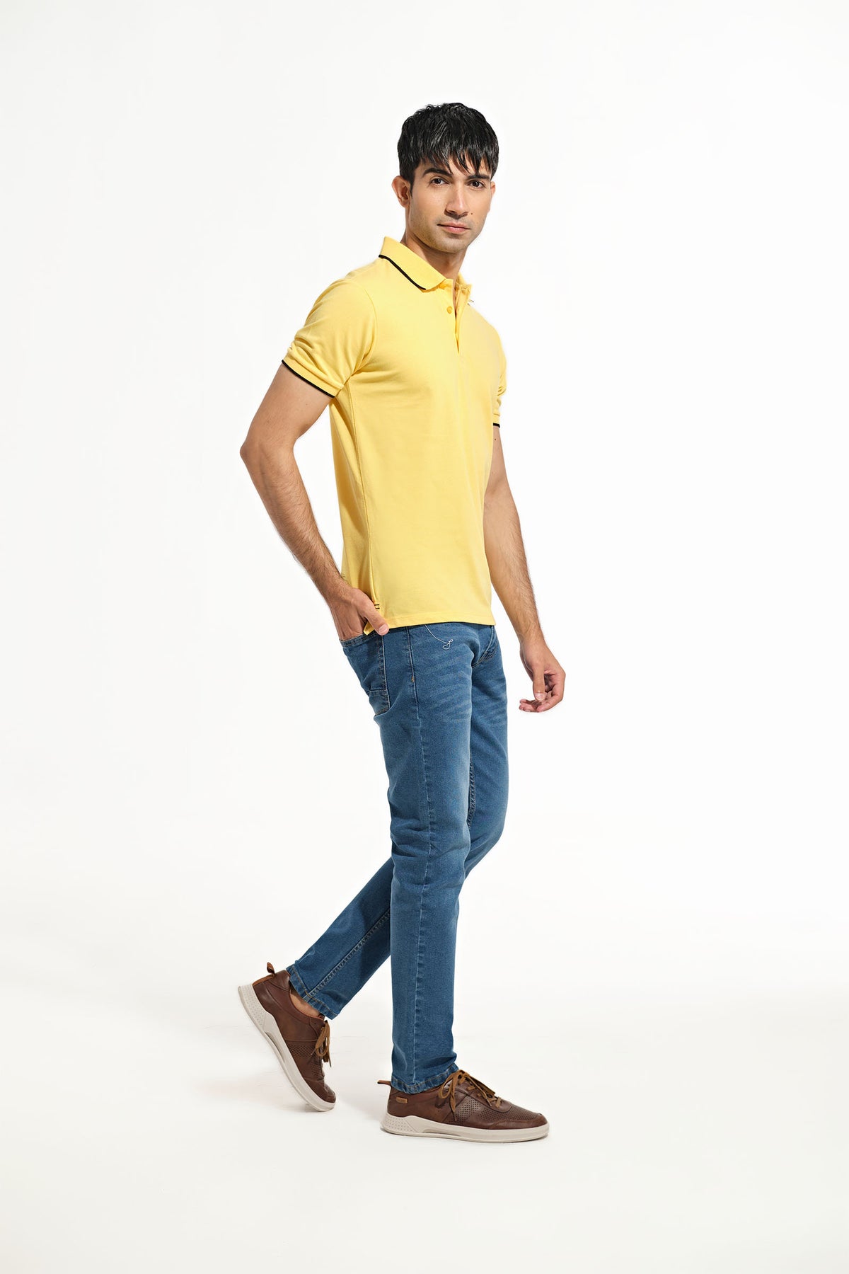 Men Solid Polo Tee - Engine - Buy Now
