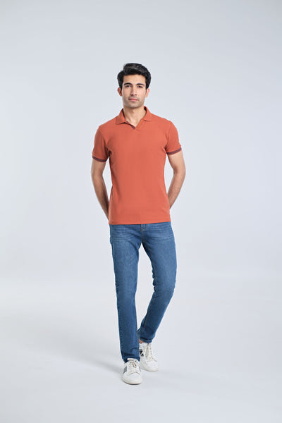 Men Johnny Collar Polo Tee