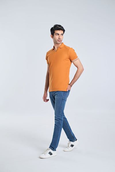Men Johnny Collar Polo Tee