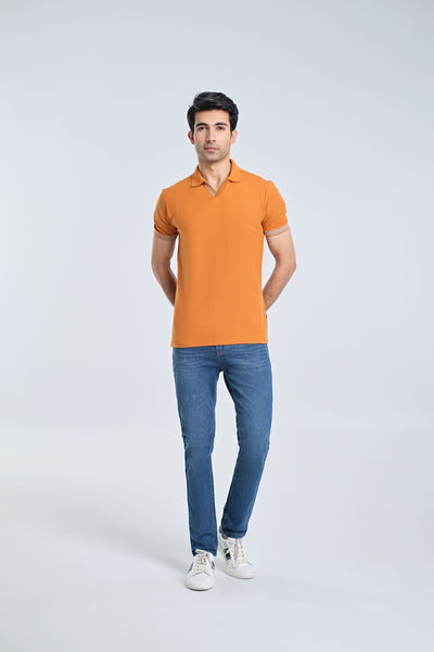 Men Johnny Collar Polo Tee