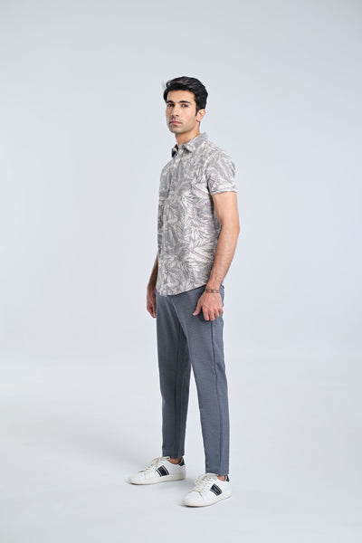Men S/S Printed Button Down