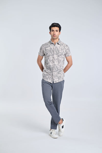 Men S/S Printed Button Down