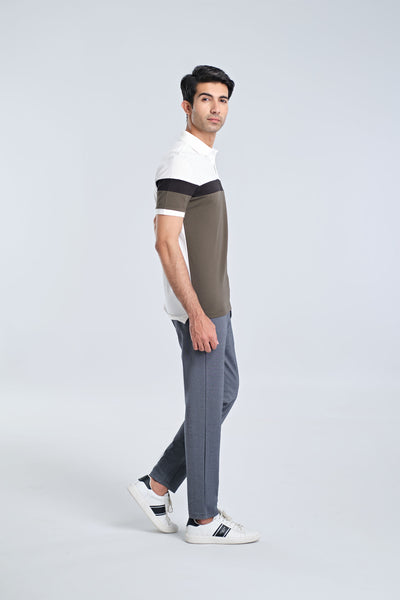 Men S/S Panel Polo Tee