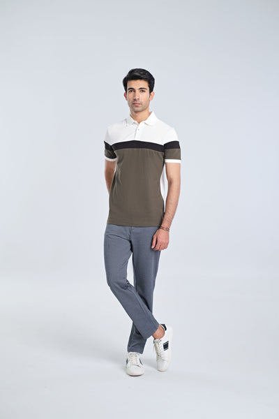 Men S/S Panel Polo Tee