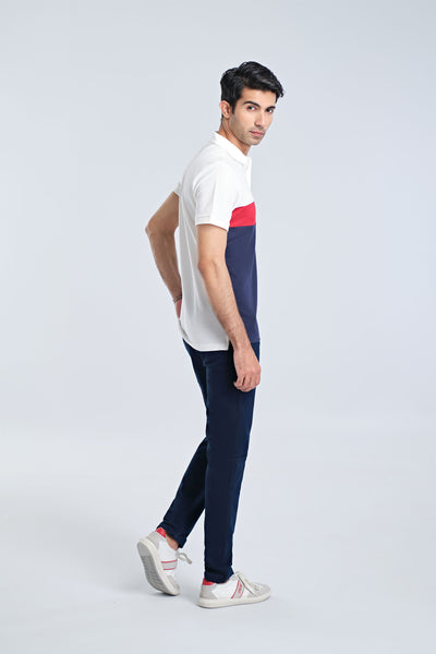 Men S/S Panel Polo Tee