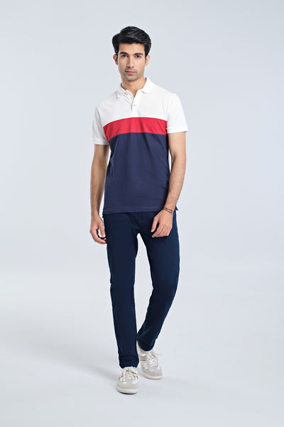 Men S/S Panel Polo Tee