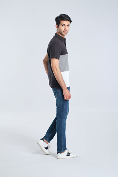 Men S/S Panel Polo Tee