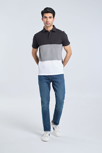 Men S/S Panel Polo Tee