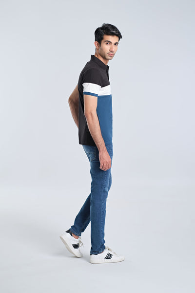 Men S/S Panel Polo Tee