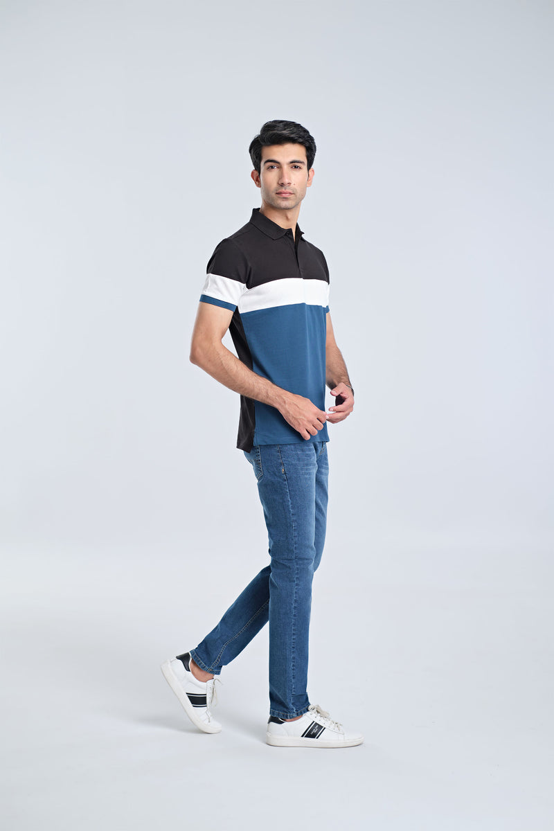 Men S/S Panel Polo Tee - Engine - Buy Now