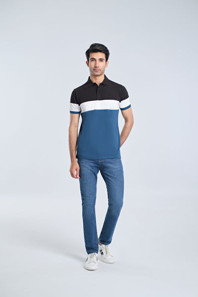 Men S/S Panel Polo Tee