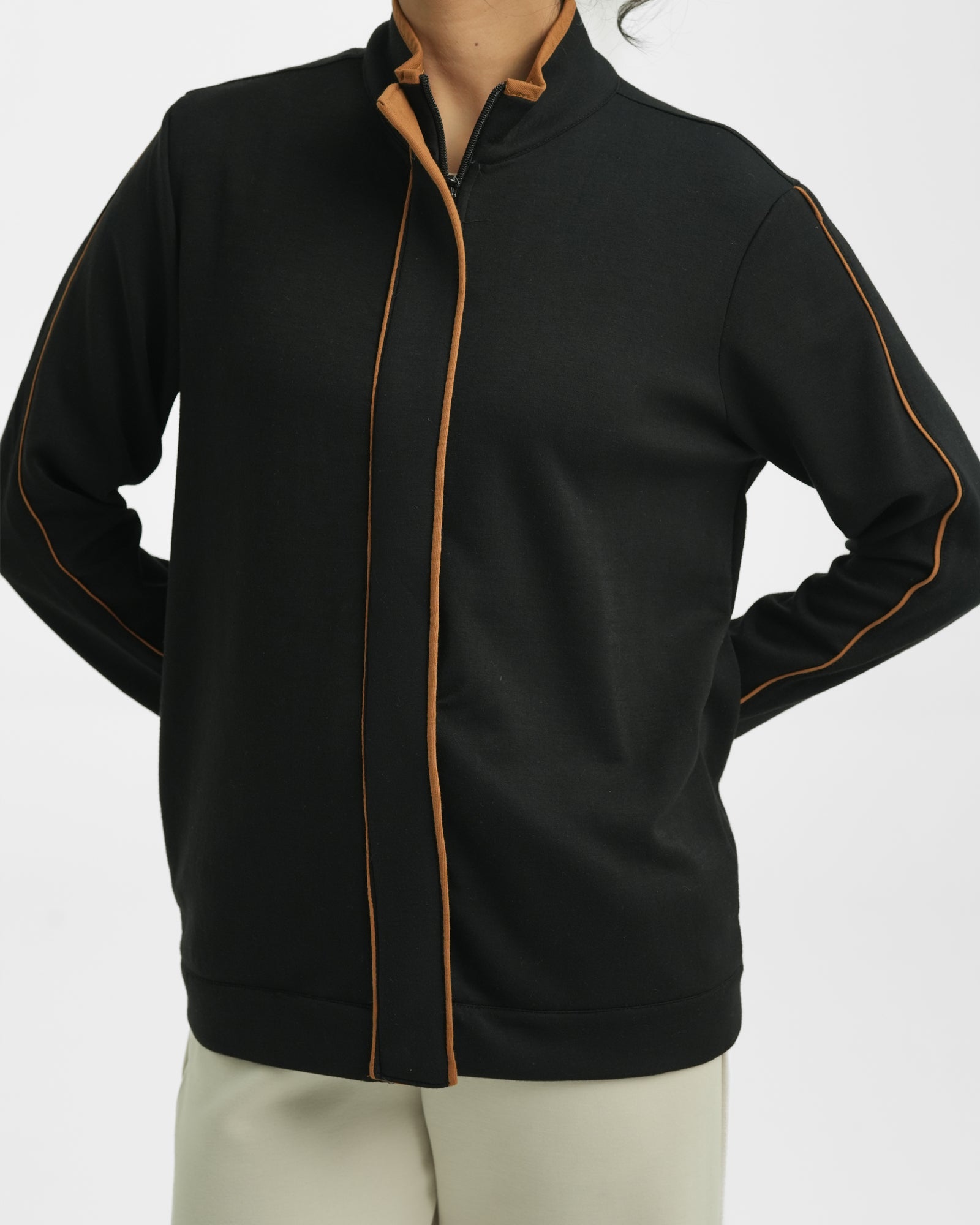 Women Basic Zip-Up Upper