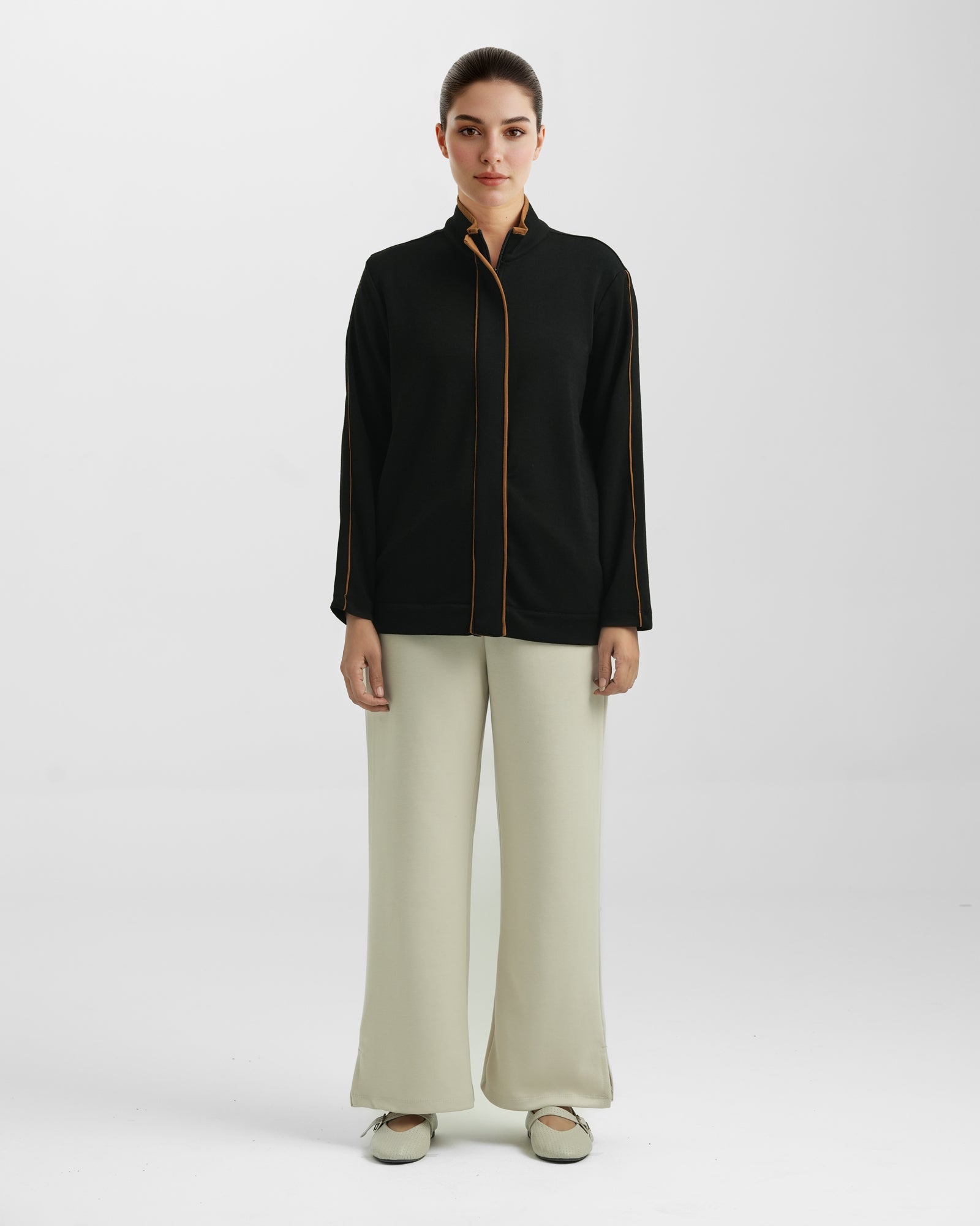 Women Basic Zip-Up Upper