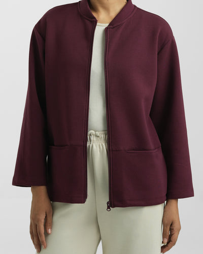 Women Basic Zip-Up Upper