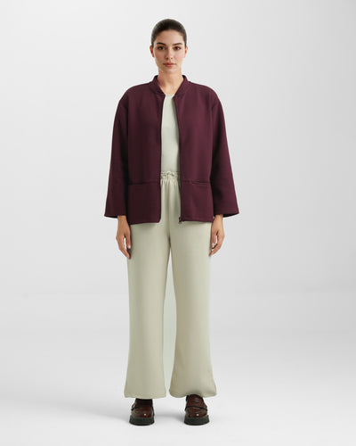 Women Basic Zip-Up Upper