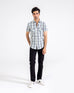 Men S/S Slim Fit Check Casual Shirt