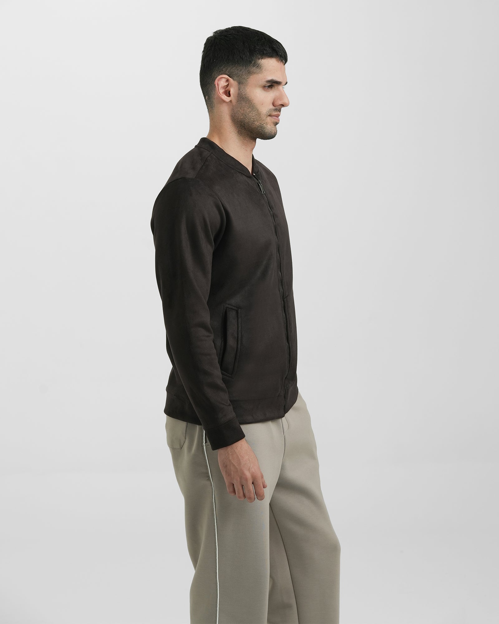 Men Basic Zip-Up Upper