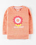 Girls Peach Color Terry Fashion Sweatshirt