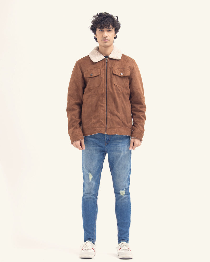 Men Suede Jacket - Engine - Buy Now
