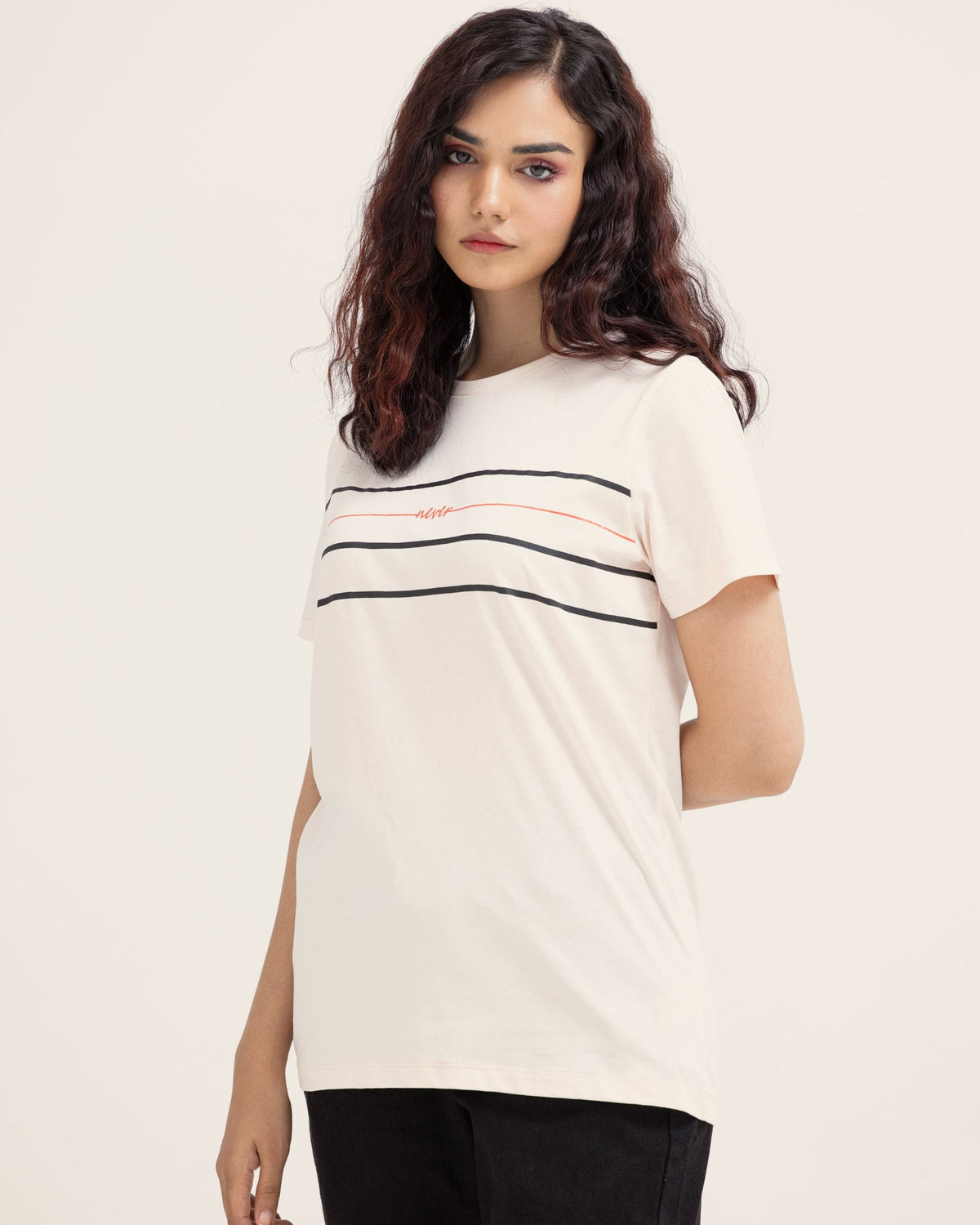 Women Light Pink Color Pc Jersey Fashion Knit Top Tee - Engine - Buy Now
