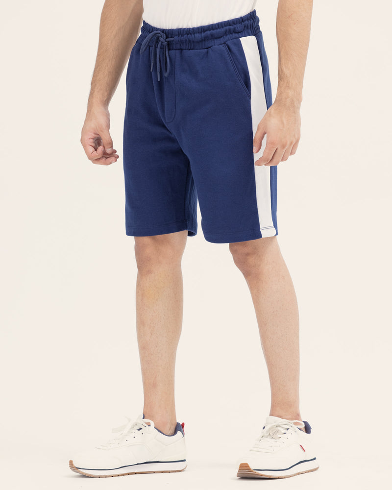 Men Navy Color Inter Lock Pq knit Short - Engine - Buy Now
