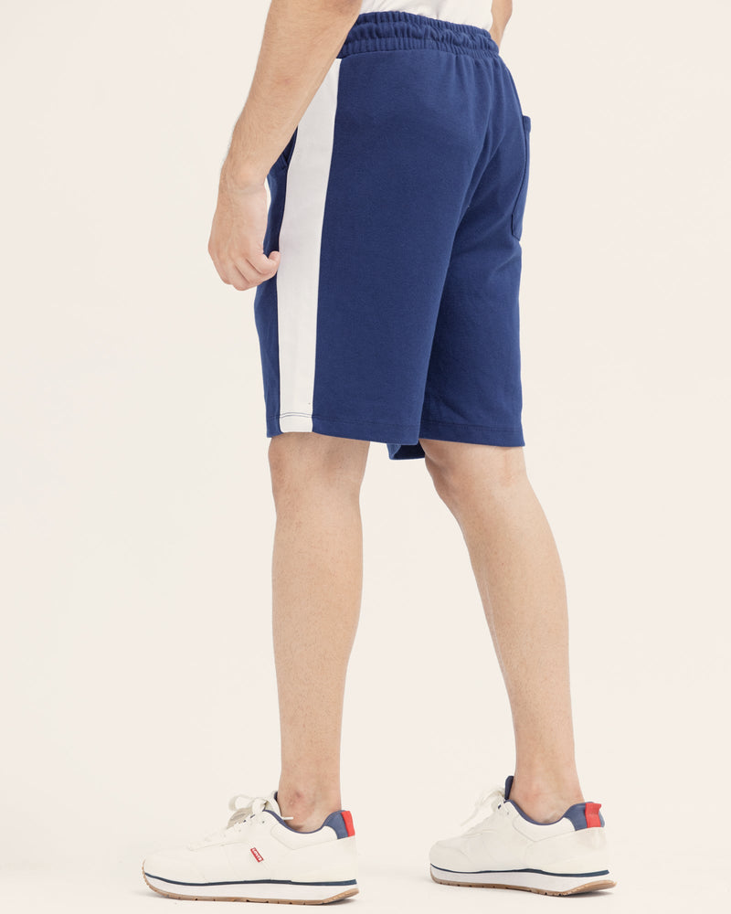 Men Navy Color Inter Lock Pq knit Short - Engine - Buy Now