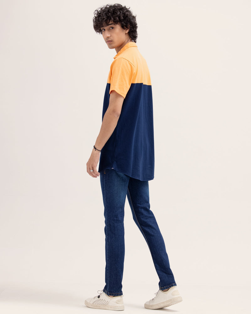 Men Color Block Button Down - Engine - Buy Now