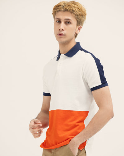Men Color Block Polo