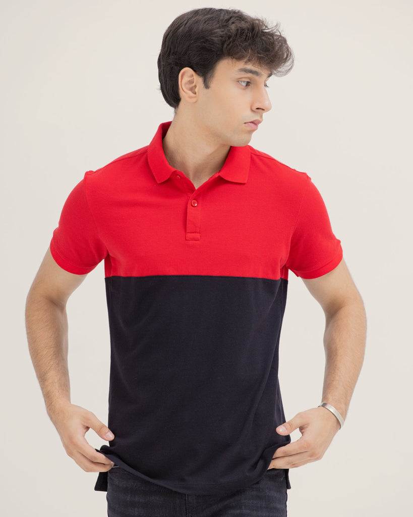 Men Color Block Polo