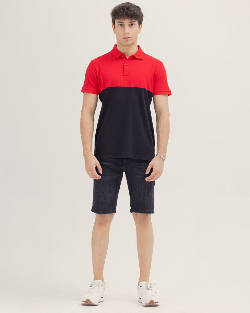 Men Color Block Polo - Engine - Buy Now