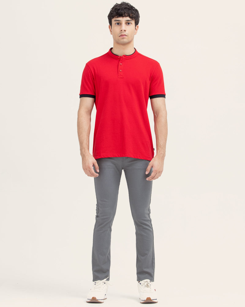 Men Ban Collar Polo - Engine - Buy Now