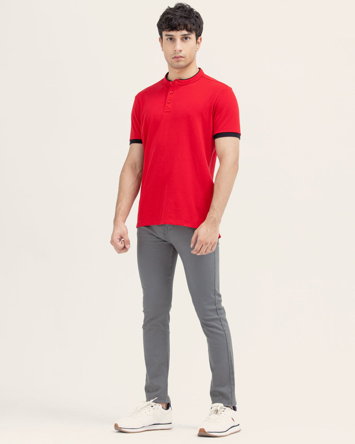 Men Ban Collar Polo - Engine - Buy Now