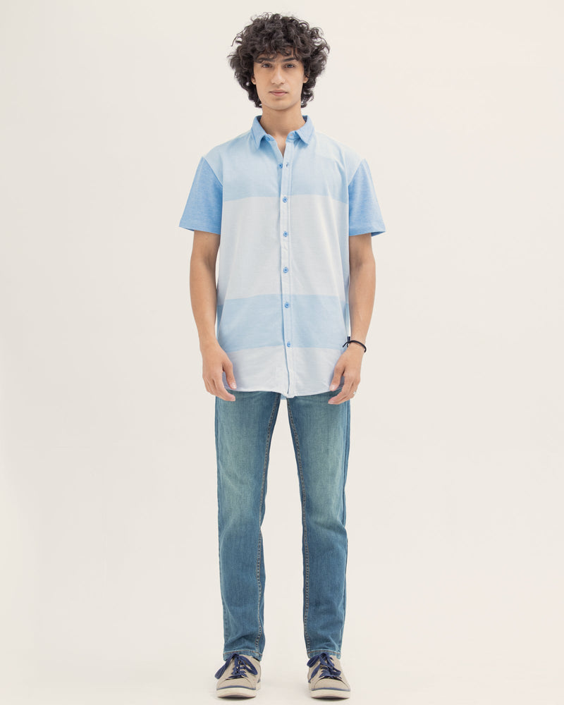 Men Color Block Button Down - Engine - Buy Now